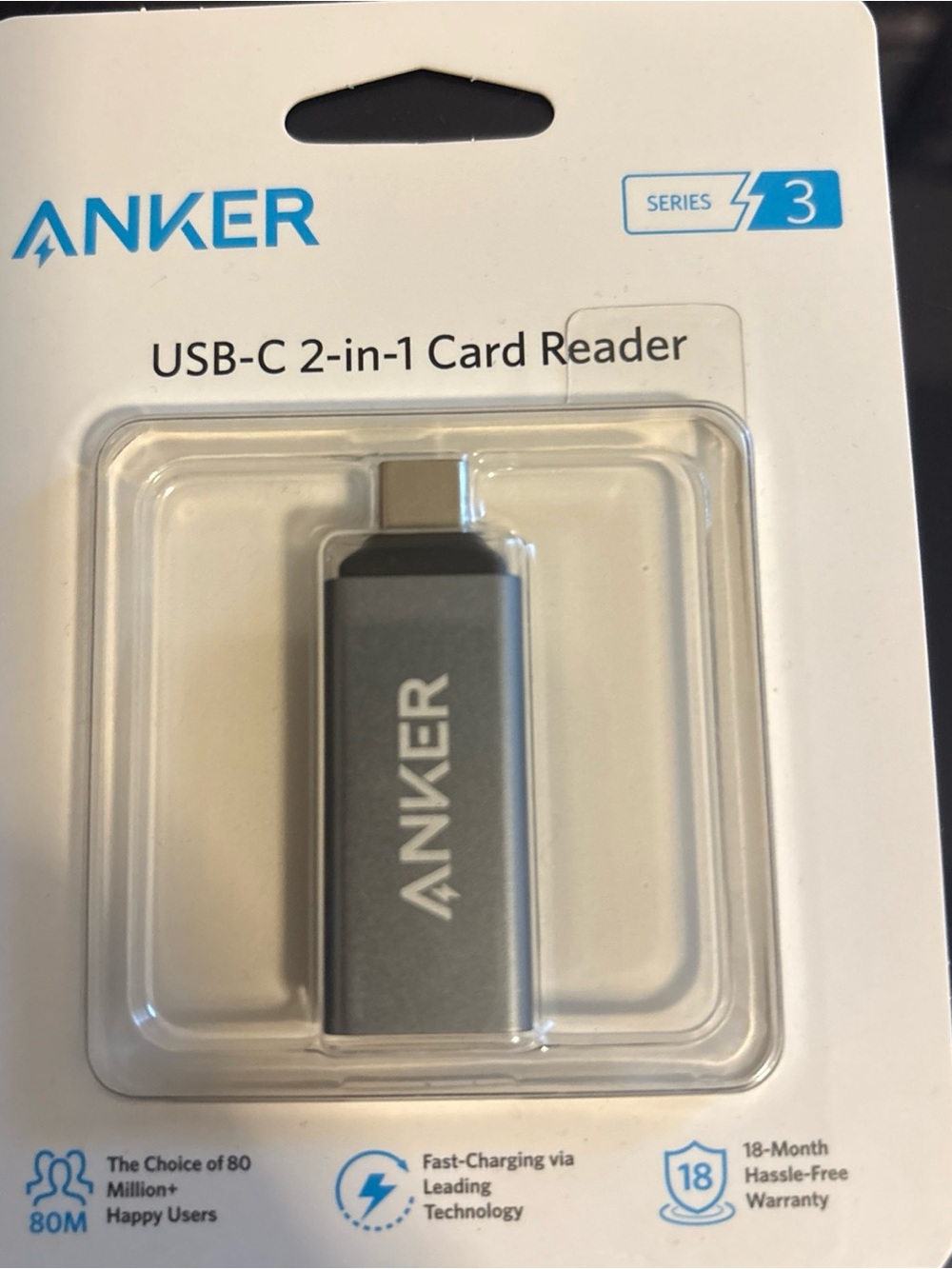 Anker USB-C 2-in-1 SD MicroSD Card Reader Adapter Series 3 New
